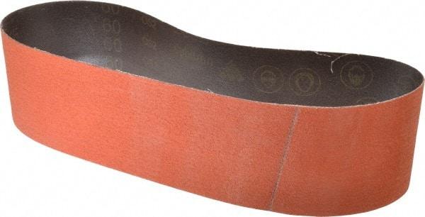 3M - 4" Wide x 36" OAL, 60 Grit, Ceramic Abrasive Belt - Ceramic, Medium, Coated, Y Weighted Cloth Backing, Wet/Dry, Series 777F - Caliber Tooling