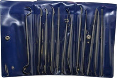 Grobet - 12 Piece Swiss Pattern File Set - 6" Long, 0 Coarseness, Die Sinker's Handle - Caliber Tooling