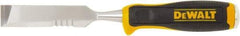 DeWALT - 11" OAL x 1" Blade Width Wood Chisel - 1" Tip, 1" Stock, High-Impact Polypropylene & Rubber Handle - Caliber Tooling