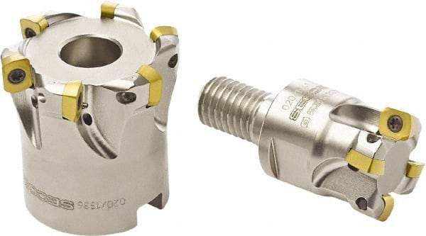 Seco - 35mm Cut Diam, 0.0315" Max Depth, M16 Modular Connection Indexable High-Feed End Mill - Screw Holding Method, LP.. 06 Insert, R217.21 Toolholder, Through Coolant - Caliber Tooling