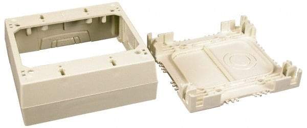 Wiremold - 4-3/4 Inch Long x 4-7/8 Inch Wide x 2-3/4 Inch High, Rectangular Raceway Box - Ivory, For Use with Wiremold 2300 Series Raceways - Caliber Tooling