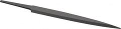 Grobet - 4" Standard Precision Swiss Pattern Barrette File - Double Cut, 1/2" Width Diam x 1/8" Thick, With Tang - Caliber Tooling