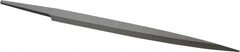 Grobet - 6" Standard Precision Swiss Pattern Barrette File - Double Cut, 23/32" Width Diam x 5/32" Thick, With Tang - Caliber Tooling