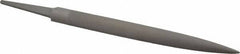 Grobet - 6" Standard Precision Swiss Pattern Crossing File - Double Cut, 19/32" Width Diam x 3/16" Thick, With Tang - Caliber Tooling