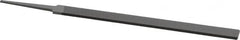 Grobet - 6" Standard Precision Swiss Pattern Equalling File - Double Cut, 1/2" Width Diam x 7/64" Thick, With Tang - Caliber Tooling