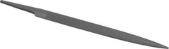 Grobet - 6" Standard Precision Swiss Pattern Half Round File - Double Cut, 19/32" Width Diam x 3/16" Thick, With Tang - Caliber Tooling