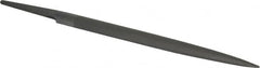 Grobet - 6" Standard Precision Swiss Pattern Half Round File - Double Cut, 19/32" Width Diam x 3/16" Thick, With Tang - Caliber Tooling