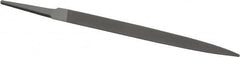 Grobet - 6" Standard Precision Swiss Pattern Half Round File - Double Cut, 19/32" Width Diam x 3/16" Thick, With Tang - Caliber Tooling