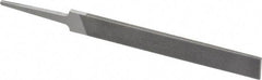 Grobet - 4" Standard Precision Swiss Pattern Hand File - Double Cut, 17/32" Width Diam x 1/8" Thick, With Tang - Caliber Tooling