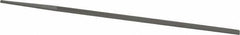 Grobet - 8" Standard Precision Swiss Pattern Narrow Pillar File - Double Cut, 9/32" Width Diam x 9/64" Thick, With Tang - Caliber Tooling