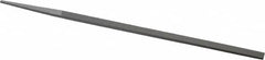 Grobet - 8" Standard Precision Swiss Pattern Narrow Pillar File - Double Cut, 11/32" Width Diam x 11/64" Thick, With Tang - Caliber Tooling