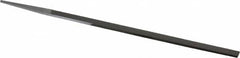 Grobet - 10" Standard Precision Swiss Pattern Narrow Pillar File - Double Cut, 25/64" Width Diam x 3/16" Thick, With Tang - Caliber Tooling