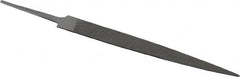 Grobet - 4" Standard Precision Swiss Pattern Warding File - Double Cut, 1/2" Width Diam x 3/64" Thick, With Tang - Caliber Tooling