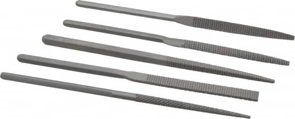 Grobet - 5 Piece Rasp Pattern File Set - 8" Long, Set Includes Half Round, Hand, Round, Square, Three Square - Caliber Tooling