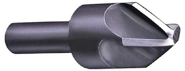 Hertel - 1-1/4" Head Diam, 1/2" Shank Diam, 4 Flute 60° High Speed Steel Countersink - 3-3/8" OAL, Straight Shank - Caliber Tooling