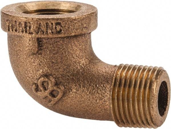 Merit Brass - Class 125, 3/8" Internal Pipe, Brass 90° Street Elbow - FBSPT x MBSPT - Caliber Tooling