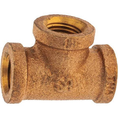 Merit Brass - Class 125, 1/4" Internal Pipe, Brass Tee - FBSPT x FBSPT x FBSPT - Caliber Tooling