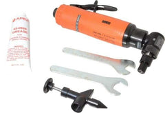 Dotco - 1/4" Collet, Angle Handle, Air Angle Die Grinder - 18,000 RPM, Rear Exhaust, 38 CFM, 0.9 hp, 90 psi, 1/4" Inlet - Caliber Tooling