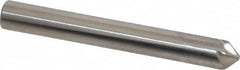 Made in USA - 1/4" Head Diam, 1/4" Shank Diam, 6 Flute 90° Solid Carbide Countersink - Bright Finish, 2" OAL, 0.046" Nose Diam, Single End, Straight Shank, Right Hand Cut - Caliber Tooling