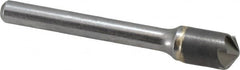 Made in USA - 3/8" Head Diam, 1/4" Shank Diam, 6 Flute 120° Solid Carbide Countersink - Bright Finish, 2-1/2" OAL, 0.062" Nose Diam, Single End, Straight Shank, Right Hand Cut - Caliber Tooling