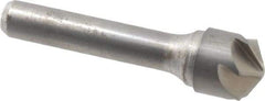 Made in USA - 5/8" Head Diam, 3/8" Shank Diam, 6 Flute 120° Solid Carbide Countersink - Bright Finish, 2-5/8" OAL, 0.109" Nose Diam, Single End, Straight Shank, Right Hand Cut - Caliber Tooling