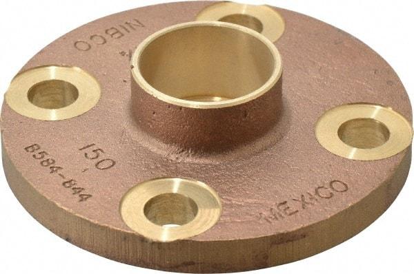 NIBCO - 1-1/2" Pipe, 5" OD, Cast Copper Companion Pipe Flange - 150 psi, C End Connection, 3-7/8" Across Bolt Hole Centers - Caliber Tooling