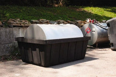 Eagle - 635 Gal Sump, 10,000 Lb Capacity, 1 Drum, Polyethylene Spill Deck or Pallet - 88" Long x 62" Wide x 33" High, Black, Horizontal, 1 Tank Drum Configuration - Caliber Tooling