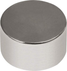 Mag-Mate - 3/4" Diam x 1/2" High Neodymium Rare Earth Magnet - 22 Lb Max Capacity, 180°F Max, Nickel Plated - Caliber Tooling