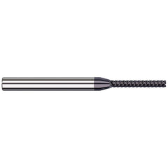 Square End Mill: 1/32'' Dia, 1/4'' LOC, 1/8'' Shank Dia, 2-1/2'' OAL, 5 Flutes, Solid Carbide Single End, AlTiN Finish, 47 ° Variable Helix, RH Cut, RH Flute