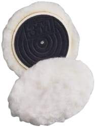 3M - 3" Diam Wool Bonnet Pad - 15/16" Pile, Hook & Loop Attachment - Caliber Tooling