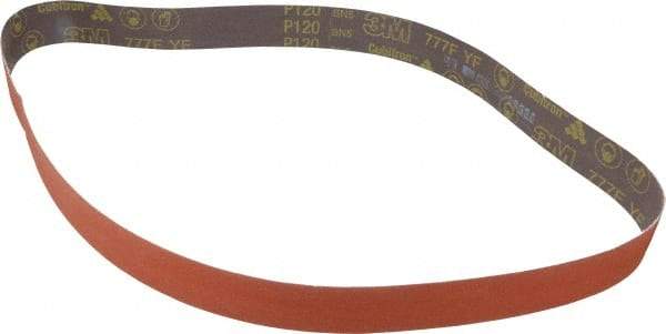 3M - 2" Wide x 60" OAL, 120 Grit, Ceramic Abrasive Belt - Ceramic, Fine, Coated, YF Weighted Cloth Backing, Wet/Dry, Series 777F - Caliber Tooling