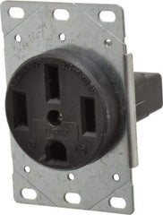 Cooper Wiring Devices - 125/250 VAC, 50 Amp, 14-50R NEMA Configuration, Black, Industrial Grade, Ungrounded Single Receptacle - 1 Phase, 3 Poles, 3 Wire, Flush Mount, Corrosion Resistant - Caliber Tooling