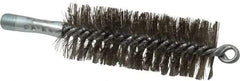 Schaefer Brush - 4-1/2" Brush Length, 1-3/4" Diam, Double Stem, Double Spiral Tube Brush - 7-1/4" Long, Stainless Steel, 1/4" NPSM Male Connection - Caliber Tooling