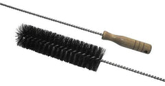 Schaefer Brush - 2-1/8" Diam, 7" Bristle Length, Boiler & Furnace Fiber Brush - Standard Wood Handle, 48" OAL - Caliber Tooling