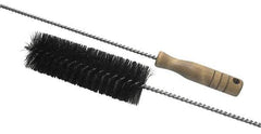 Schaefer Brush - 3" Diam, 6" Bristle Length, Boiler & Furnace Fiber & Hair Brush - Standard Wood Handle, 27" OAL - Caliber Tooling