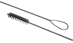Schaefer Brush - 1/2" Diam, 4" Bristle Length, Boiler & Furnace Stainless Steel Brush - Wire Loop Handle, 42" OAL - Caliber Tooling