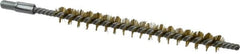 Schaefer Brush - 3" Brush Length, 5/16" Diam, Double Stem, Single Spiral Tube Brush - 4-1/2" Long, Brass, 8-32 Male Connection - Caliber Tooling