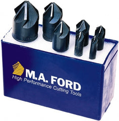 M.A. Ford - 7 Piece, 1/4 to 1" Head Diam, 100° Included Angle, Single End Countersink Set - Caliber Tooling