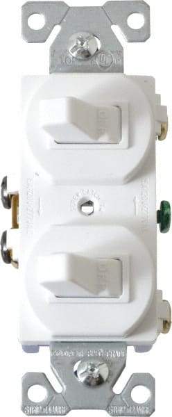 Cooper Wiring Devices - 1 Pole, 120/277 VAC, 15 Amp, Flush Mounted, Duplex Switch - NonNEMA Configuration, 2 Switch, Back Side Wiring, cULus Listed, NOM 426, RoHS Compliant Standard - Caliber Tooling