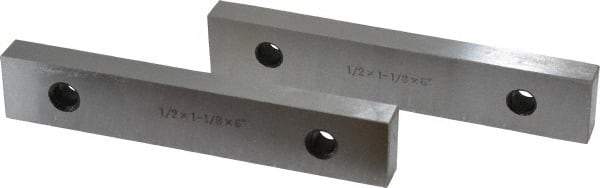 SPI - 6" Long x 1-1/8" High x 1/2" Thick, Steel Parallel - 0.0003" & 0.002" Parallelism, Sold as Matched Pair - Caliber Tooling