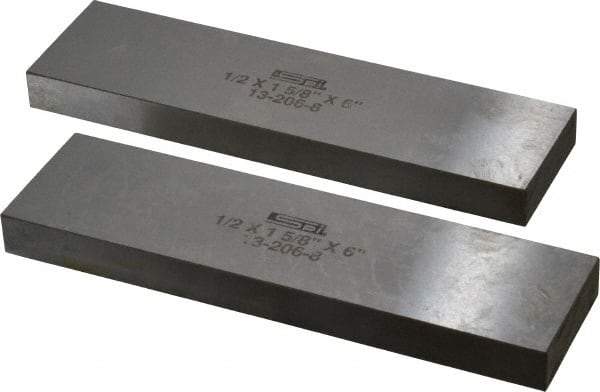 SPI - 6" Long x 1-5/8" High x 1/2" Thick, Steel Parallel - 0.0003" & 0.002" Parallelism, Sold as Matched Pair - Caliber Tooling