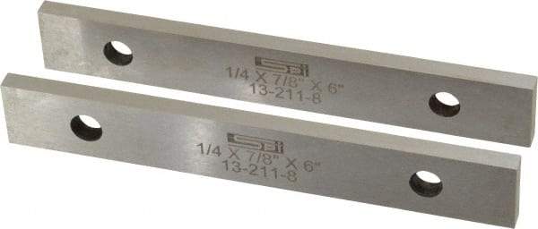 SPI - 6" Long x 7/8" High x 1/4" Thick, Steel Parallel - 0.0003" & 0.002" Parallelism, Sold as Matched Pair - Caliber Tooling