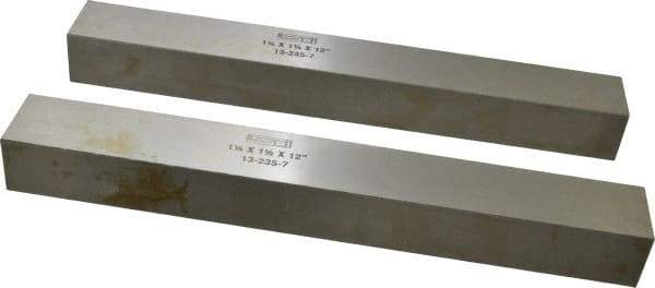 SPI - 12" Long x 1-1/2" High x 1-1/4" Thick, Steel Parallel - 0.0003" & 0.002" Parallelism, Sold as Matched Pair - Caliber Tooling
