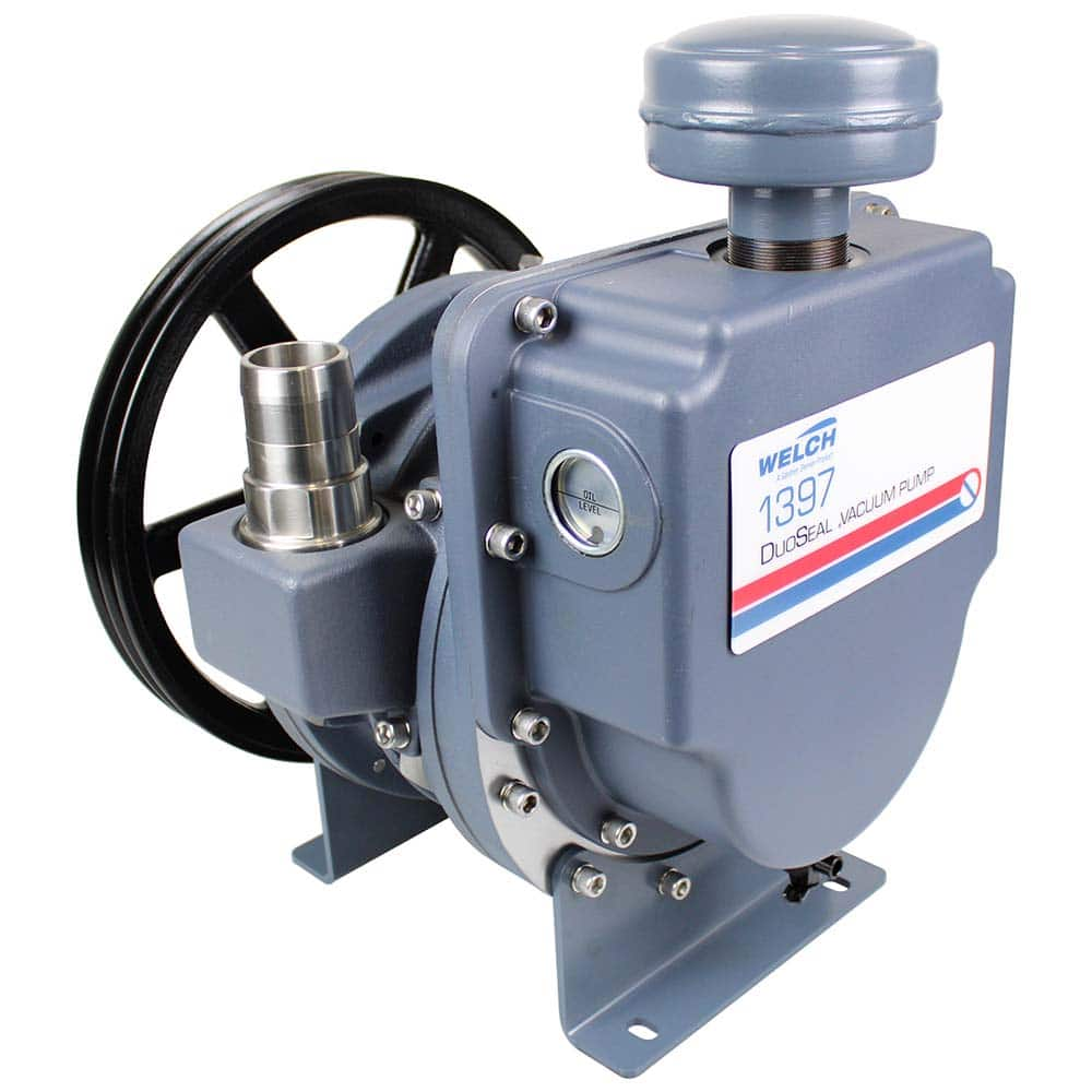 Welch - Rotary Vane-Type Vacuum Pumps; Horsepower: N/A ; Voltage: N/A ; Cubic Feet per Minute: 17.70 ; Length (Decimal Inch): 18.8000 ; Width (Decimal Inch): 12.3000 ; Height (Inch): 16.8 - Exact Industrial Supply