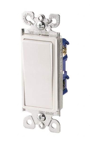 Cooper Wiring Devices - 3 Pole, 120 to 277 VAC, 15 Amp, Commercial Grade, Rocker, Wall and Dimmer Light Switch - 1.44 Inch Wide x 4.19 Inch High, Fluorescent - Caliber Tooling