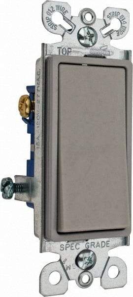 Cooper Wiring Devices - 3 Pole, 120 to 277 VAC, 15 Amp, Commercial Grade, Rocker, Wall and Dimmer Light Switch - 1.44 Inch Wide x 4.19 Inch High, Fluorescent - Caliber Tooling