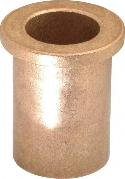 Boston Gear - 3/4" Inside x 1" Outside Diam, Oil Impregnated Bronze Sleeve Bearing - 1-1/4" Flange Outside Diam, 5/32" Flange Thickness, 1-1/2" OAL - Caliber Tooling