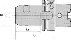 Kennametal - HSK80A Taper Shank 20mm Hole End Mill Holder/Adapter - 52mm Nose Diam, 100mm Projection, Through-Spindle Coolant - Exact Industrial Supply