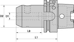 Kennametal - HSK80A Taper Shank 5/8" Hole End Mill Holder/Adapter - 1-5/8" Nose Diam, 3-3/4" Projection, Through-Spindle Coolant - Exact Industrial Supply