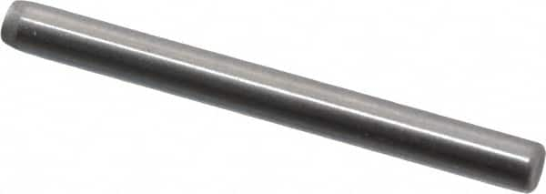 Made in USA - 3/32" Diam x 1" Pin Length Grade 8 Alloy Steel Standard Dowel Pin - Bright Finish, 1 Beveled & 1 Rounded End - Caliber Tooling